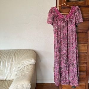 Purple paisley mu’u mu’u Liberty house boho cottage prairie Cottagecore fall